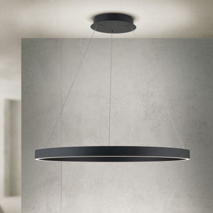 Lustre LED regulável suspenso por cabo KOLK LED/80W/230V 2700/3000/4000K Ø 80 cm preto