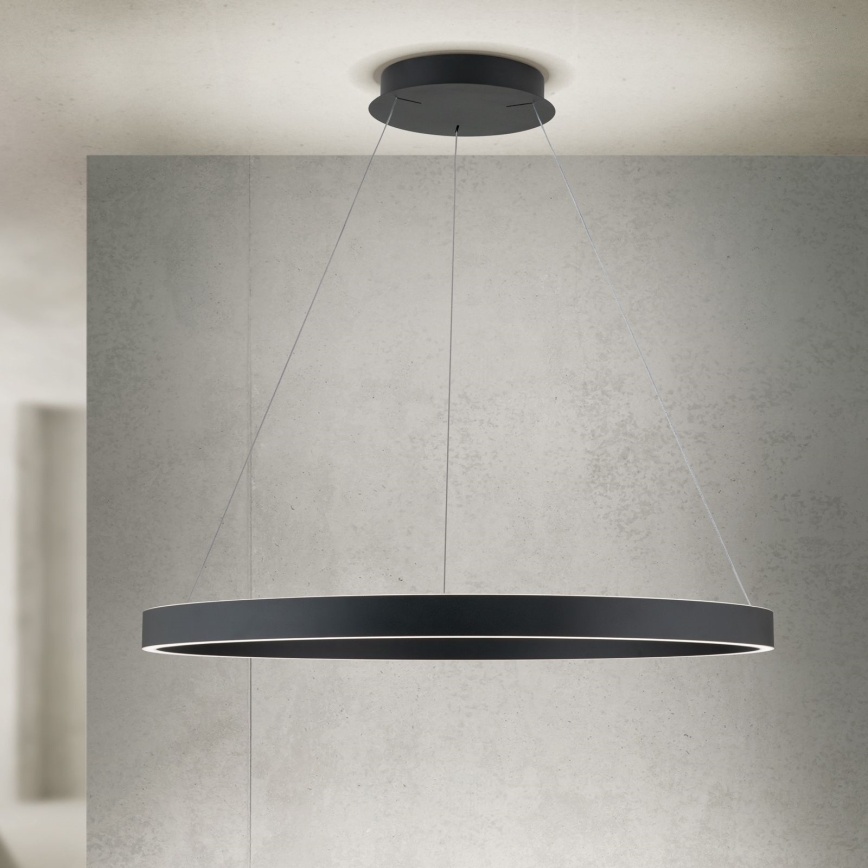 Lustre LED regulável suspenso por cabo KOLK LED/80W/230V 2700/3000/4000K Ø 80 cm preto