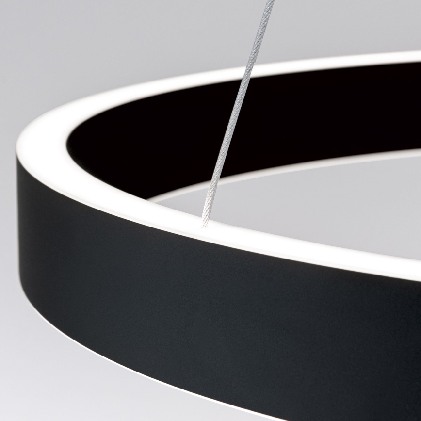 Lustre pendente LED dimerizável suspenso por cabo KOLK, 60 W, 230 V, 2700/3000/4000 K, Ø 60 cm, preto