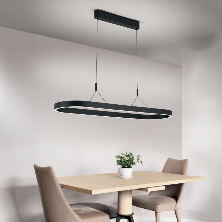 Lustre LED suspenso por cabo CARRARA LED/80W/230V 2700/3000/4000K preto