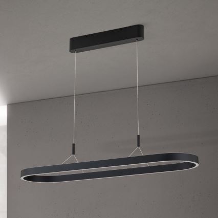 Lustre LED suspenso por cabo CARRARA LED/80W/230V 2700/3000/4000K preto