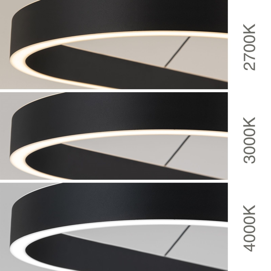 Lustre LED suspenso por cabo CARRARA LED/80W/230V 2700/3000/4000K preto