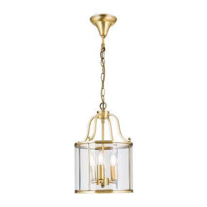 Lustre BRUNO suspenso por corrente, 3xE14/40W/230V, Ø 25 cm, dourado
