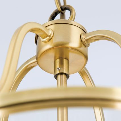 Lustre BRUNO suspenso por corrente, 3xE14/40W/230V, Ø 25 cm, dourado