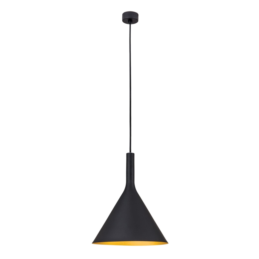 Lustre suspenso em cabo GUNDA 1xE27/60W/230V diâmetro 25 cm preto/dourado