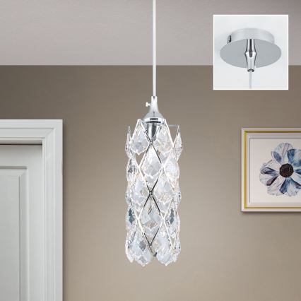 Lustre RITA suspenso em cabo, 1xG9/40W/230V, cromado brilhante