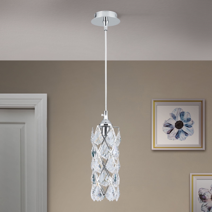 Lustre RITA suspenso em cabo, 1xG9/40W/230V, cromado brilhante