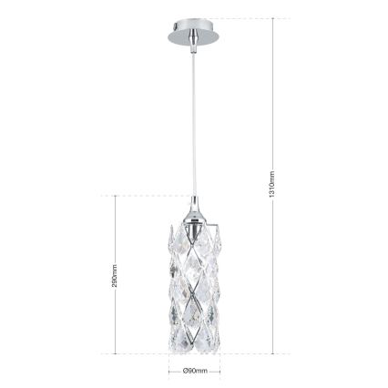 Lustre RITA suspenso em cabo, 1xG9/40W/230V, cromado brilhante