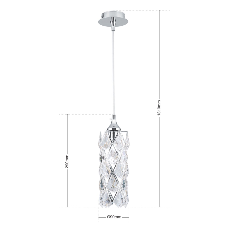 Lustre RITA suspenso em cabo, 1xG9/40W/230V, cromado brilhante