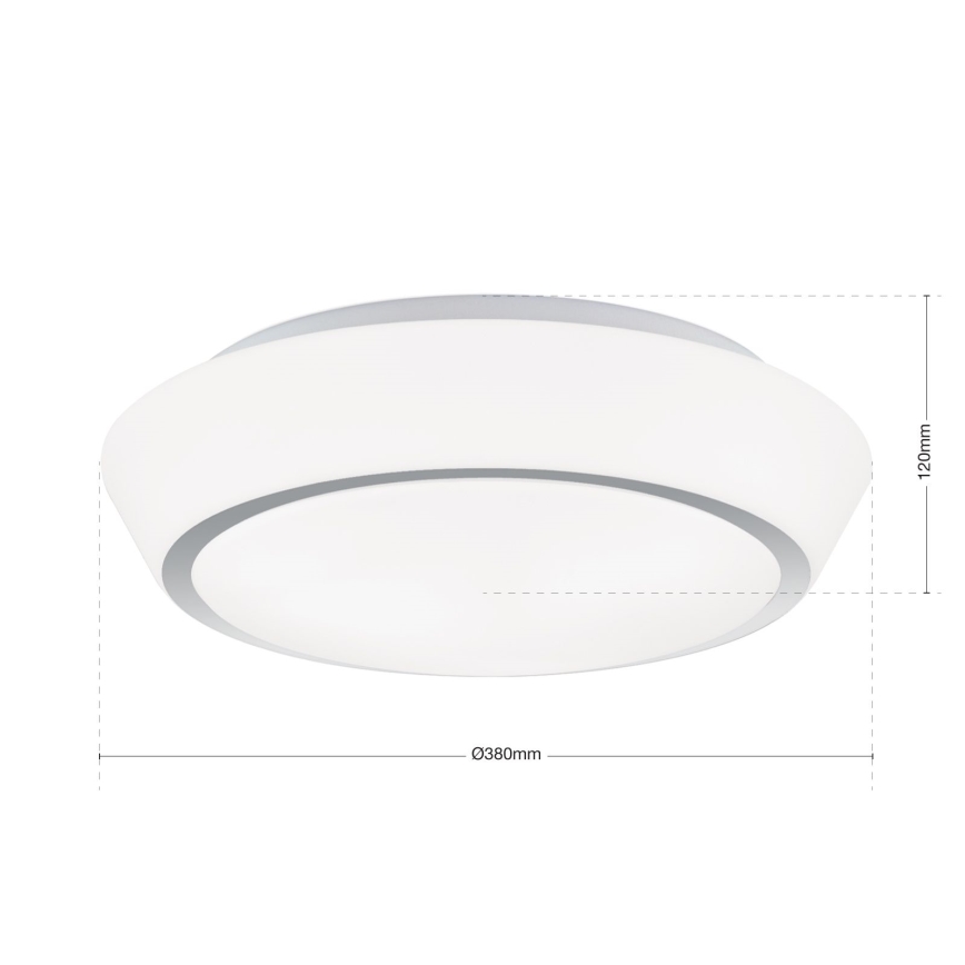 Luminária de teto para casa de banho TENA 3xE27/60W/230V Ø 38 cm IP44 branca