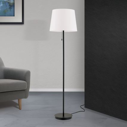 Candeeiro de chão LUDWIG 1xE27/40W/230V branco/preto