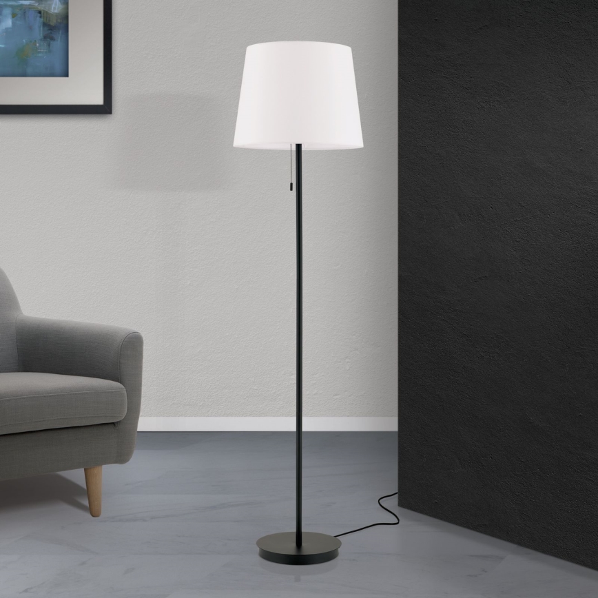 Candeeiro de chão LUDWIG 1xE27/40W/230V branco/preto