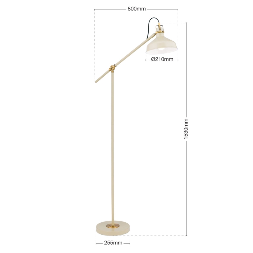 Candeeiro de chão SCHILLER 1xE27/40W/230V creme/bronze