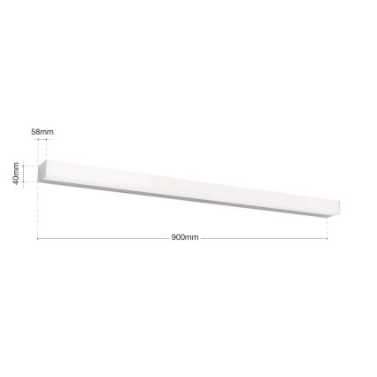 Iluminação de espelho para casa de banho LED HORIZON LED/18W/230V 3000/4000K 90 cm IP44 prateado