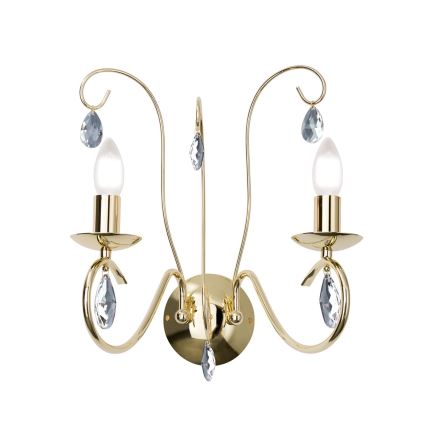 Iluminação de parede emcristal ALESSIA 2xE14/40W/230V dourado
