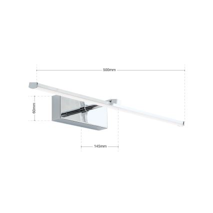 Iluminação de ilustração LED PUBLIO LED/10W/230V 50 cm cromado brilhante