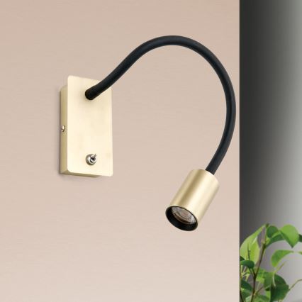 Candeeiro de parede LED flexível KURT LED/5W/230V dourado