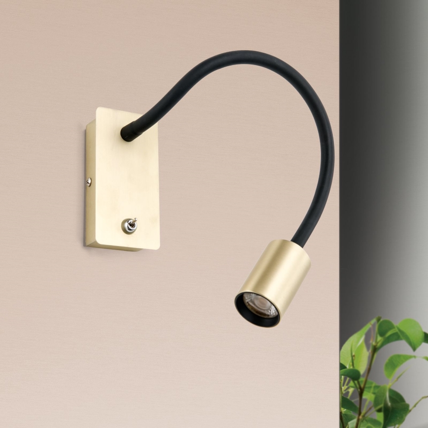 Candeeiro de parede LED flexível KURT LED/5W/230V dourado