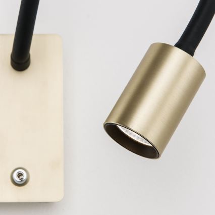 Candeeiro de parede LED flexível KURT LED/5W/230V dourado