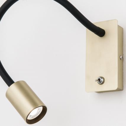 Candeeiro de parede LED flexível KURT LED/5W/230V dourado