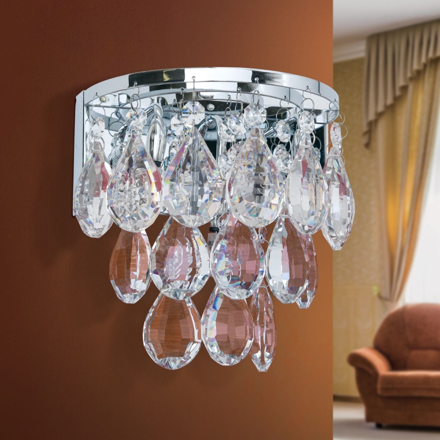 Iluminação de parede em cristal CELESTE 2xG9/40W/230V cromado brilhante