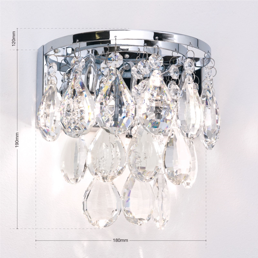 Iluminação de parede em cristal CELESTE 2xG9/40W/230V cromado brilhante