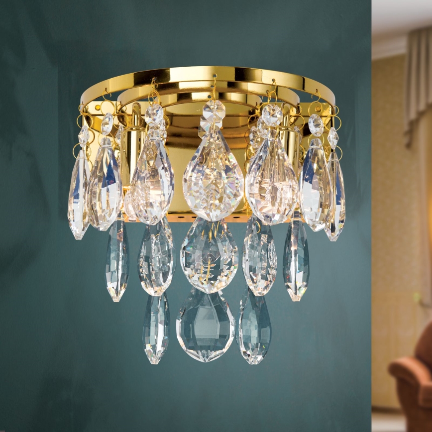 Iluminação de parede em cristal CELESTE 2xG9/40W/230V dourado