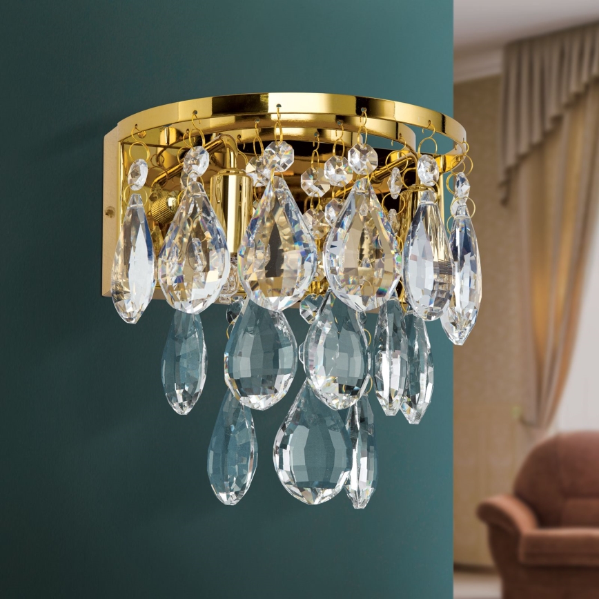 Iluminação de parede em cristal CELESTE 2xG9/40W/230V dourado