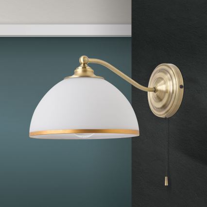 Candeeiro de parede OLD LAMP 1xE27/40W/230V branco/latão