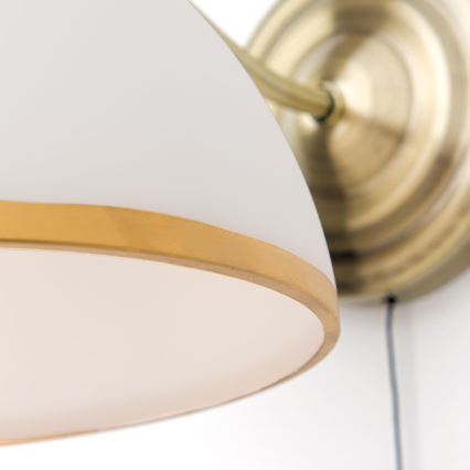 Candeeiro de parede OLD LAMP 1xE27/40W/230V branco/latão