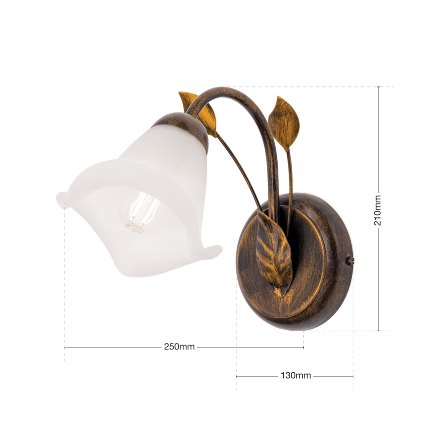 Candeeiro de parede SISI 1xE14/40W/230V bronze/pátina