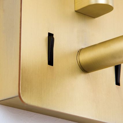 Luminária de Parede LED CARLTON 1xE27/40W/230V + LED/3W branco/dourado