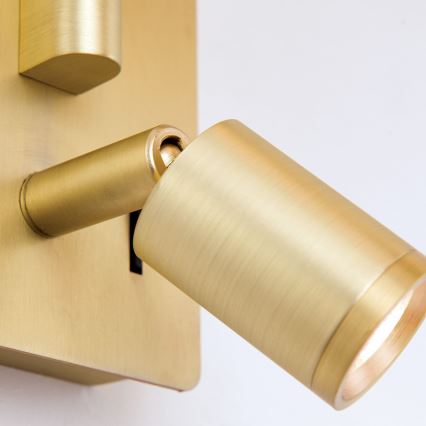 Luminária de Parede LED CARLTON 1xE27/40W/230V + LED/3W branco/dourado