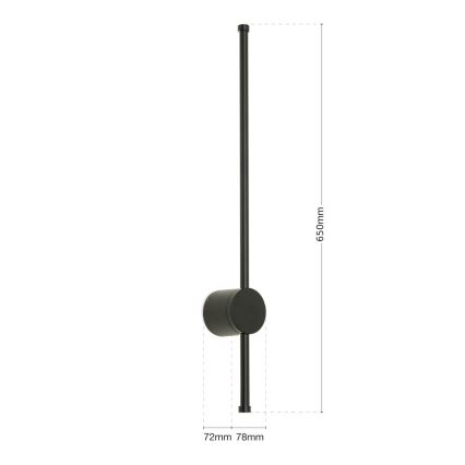 Iluminação de espelho para casa de banho LED FERDINAND LED/12W/230V IP54 preto