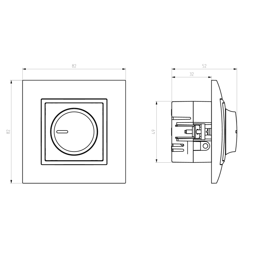 Ospel - Dimmer rotativo sem moldura ARIA branco