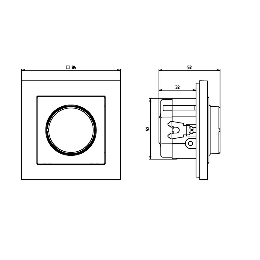 Ospel - Dimmer rotativo sem moldura SONATA, branco