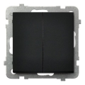 Ospel - Interruptor duplo sem moldura n.º 5 SONATA preto
