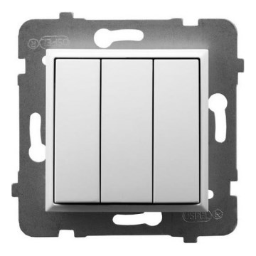 Ospel - Interruptor triplo sem moldura n.º 1+1+1 ARIA branco