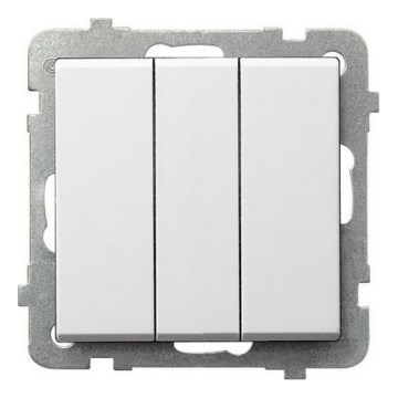 Ospel - Interruptor triplo sem moldura n.º 1+1+1 SONATA branco