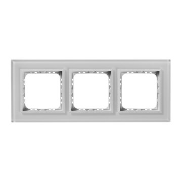 Ospel - Moldura tripla de vidro SONATA branco brilhante