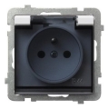 Ospel - Tomada exterior para uso doméstico sem moldura 230V SONATA IP44 branca/preta