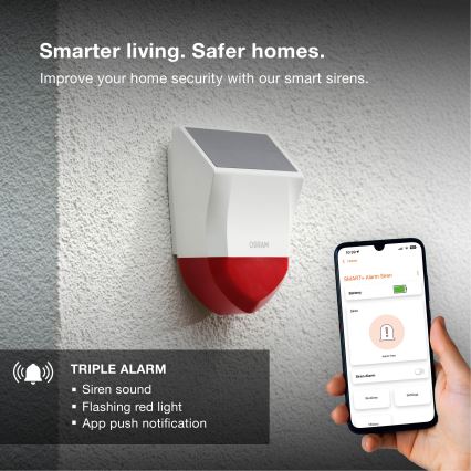 Osram - Alarme solar para exterior SMART+ 5V IP65 Wi-Fi