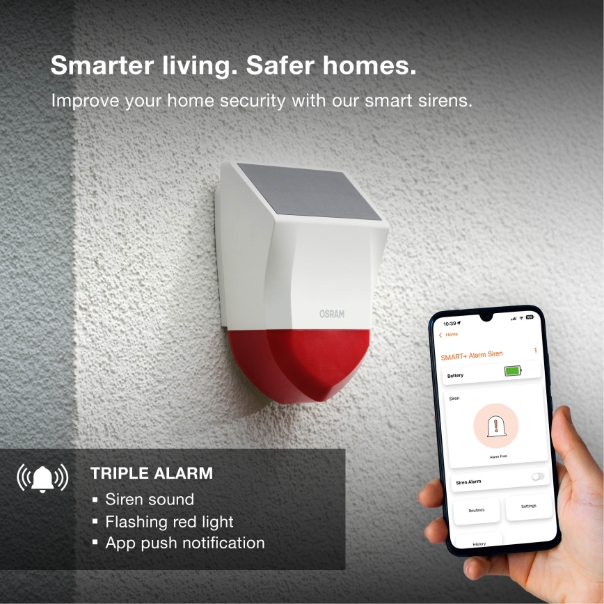 Osram - Alarme solar para exterior SMART+ 5V IP65 Wi-Fi