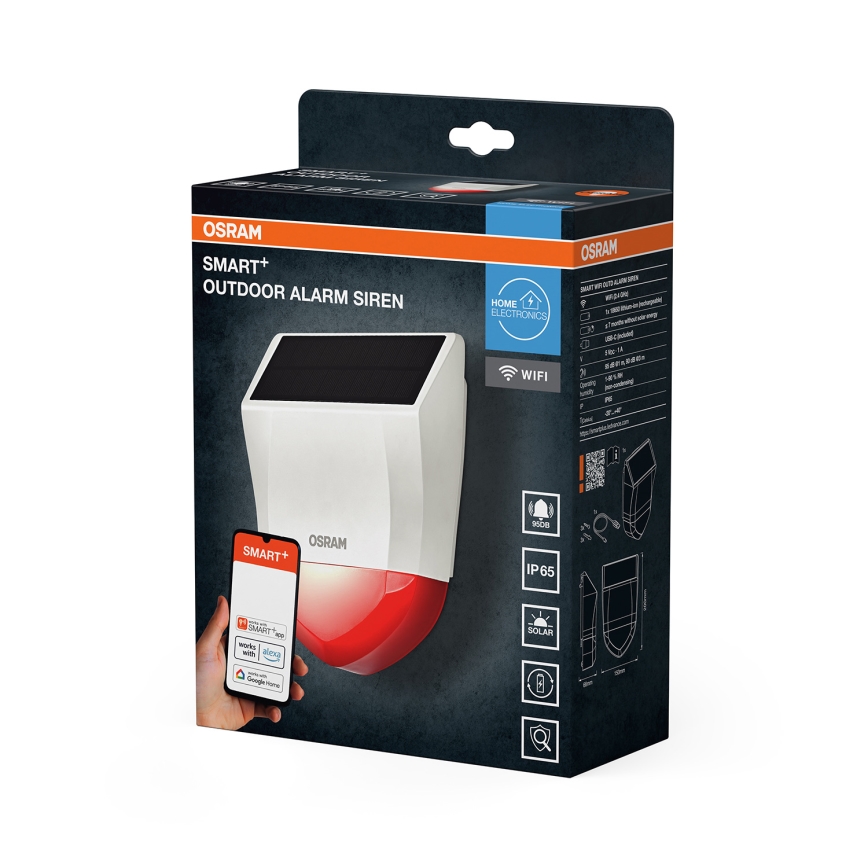Osram - Alarme solar para exterior SMART+ 5V IP65 Wi-Fi