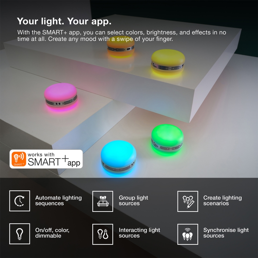 Osram - Altifalante LED RGB regulável SMART+ MACARON LED/1,75W/3,7V 450 mAh laranja