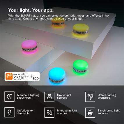 Osram - Altifalante LED RGB regulável SMART+ MACARON LED/1,75W/3,7V 450 mAh verde