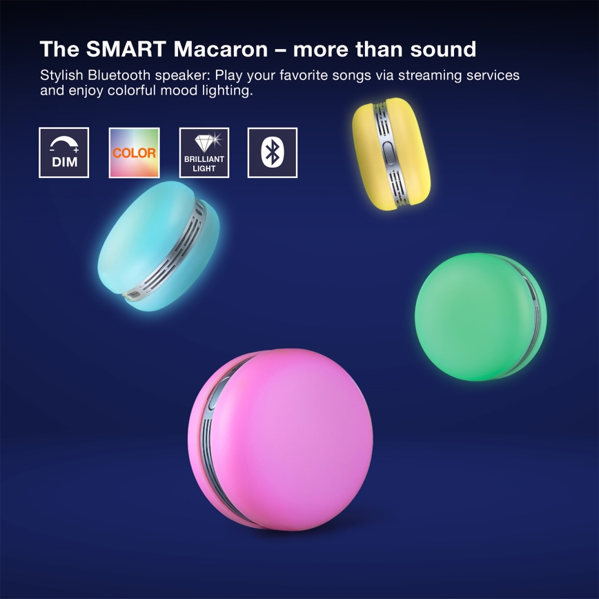 Osram - Altifalante LED RGB regulável SMART+ MACARON LED/1,75W/3,7V 450 mAh verde