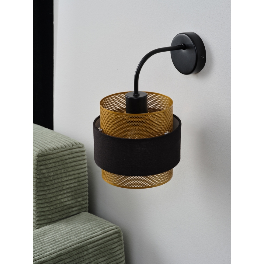 Osram - Aplique de parede DECOR HORNET 1xE27/10W/230V preto/dourado