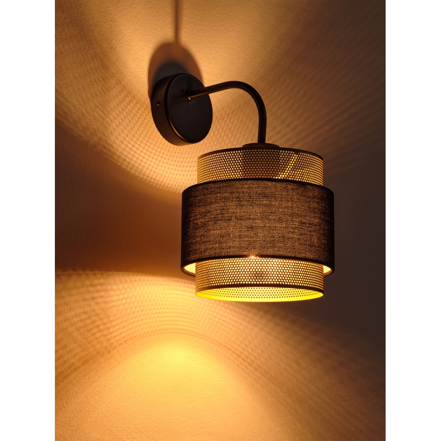 Osram - Aplique de parede DECOR HORNET 1xE27/10W/230V preto/dourado