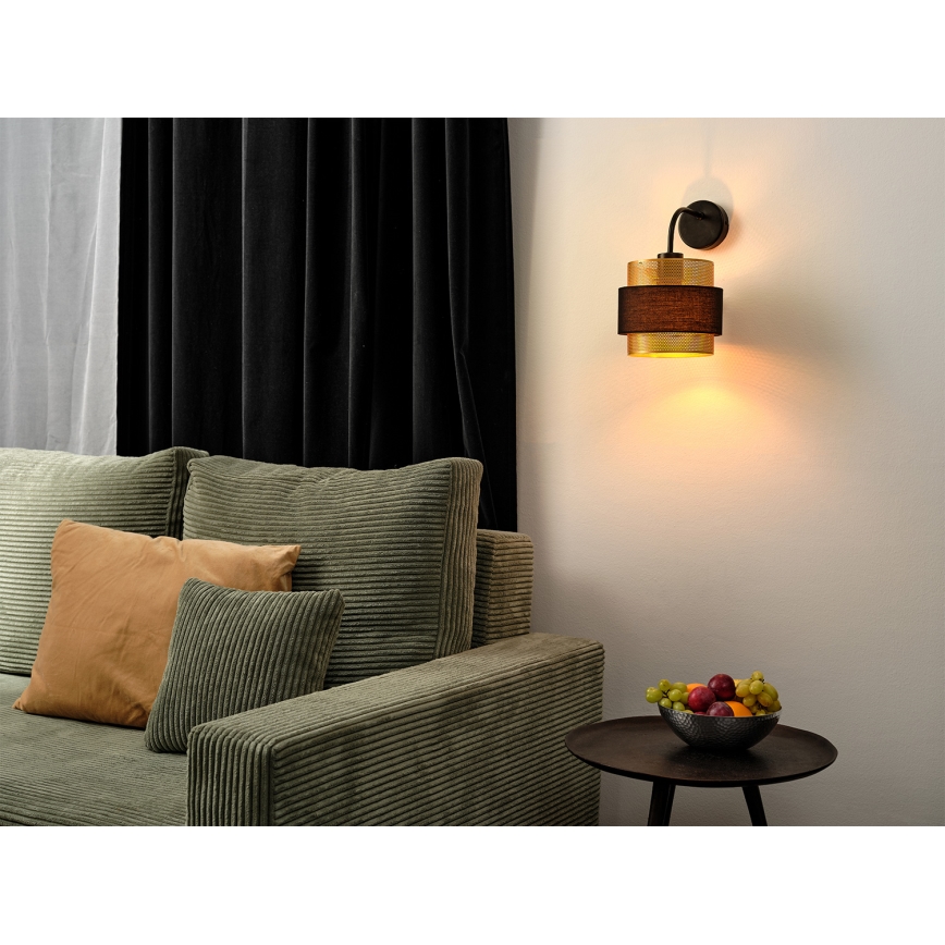 Osram - Aplique de parede DECOR HORNET 1xE27/10W/230V preto/dourado
